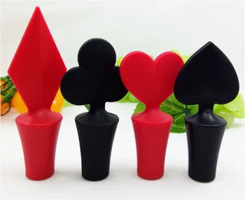 

1pc Creative Silicone Poker Shaped Wine Stoppers Leak Free Wine Beer Bottle Cork Stopper Plug Wine Bottle Sealer Bar Tools