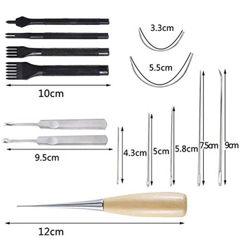 

Wood Sewing Tools Leather Craft Hand Stitching Kit DIY Hand 18pcs Hot DIY