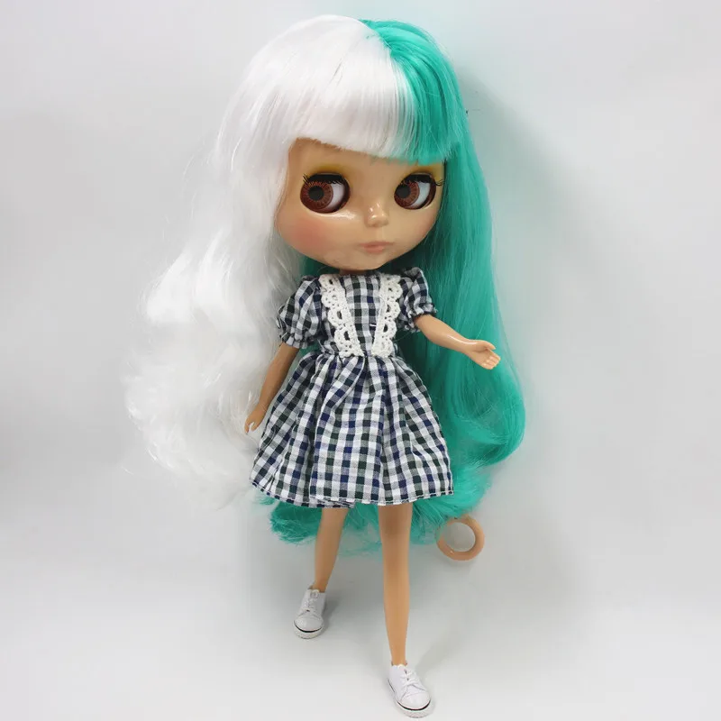 Ледяной телесный blyth кукольная Серия No. BL1364003 для мятной и белой прическа с челкой загара кожи 1/6 BJD