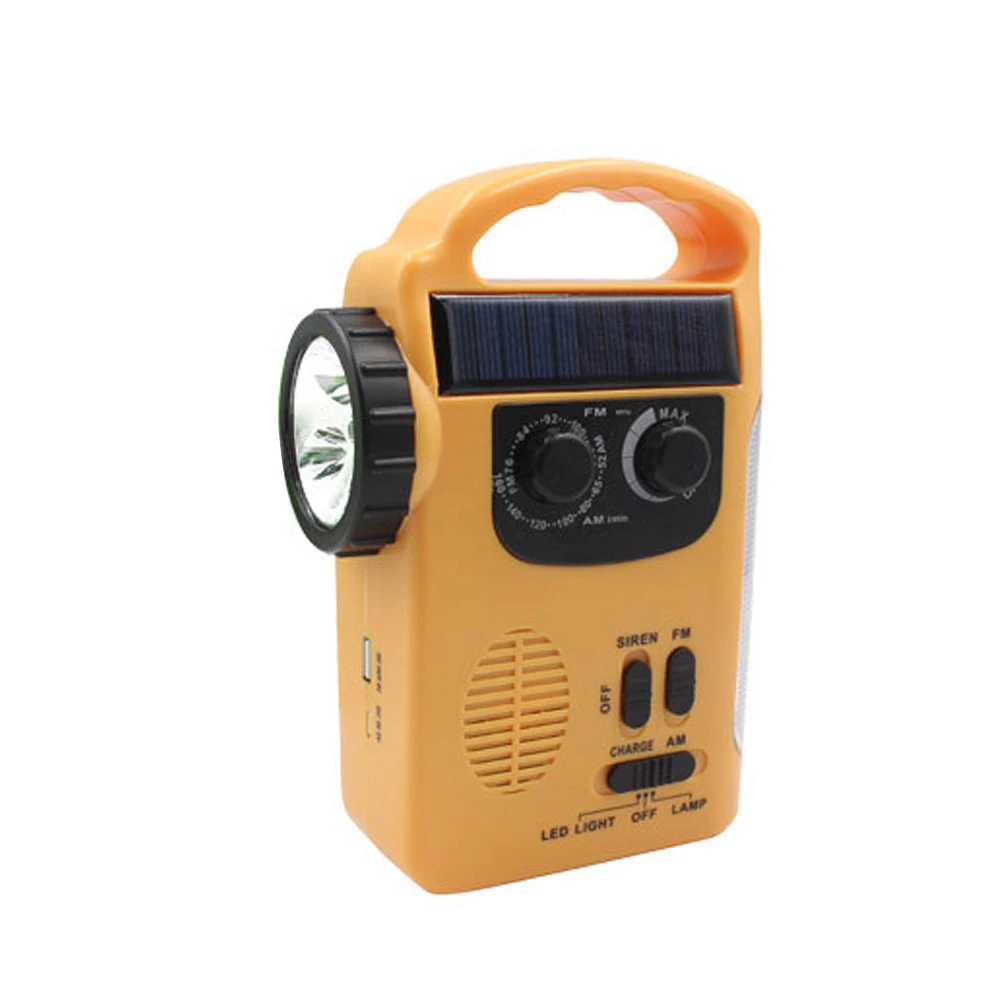 Многофункциональная наружная походная аварийная рукоятка Солнечная Динамо AM/FM радио внешний аккумулятор с светодиодный лампой RD339