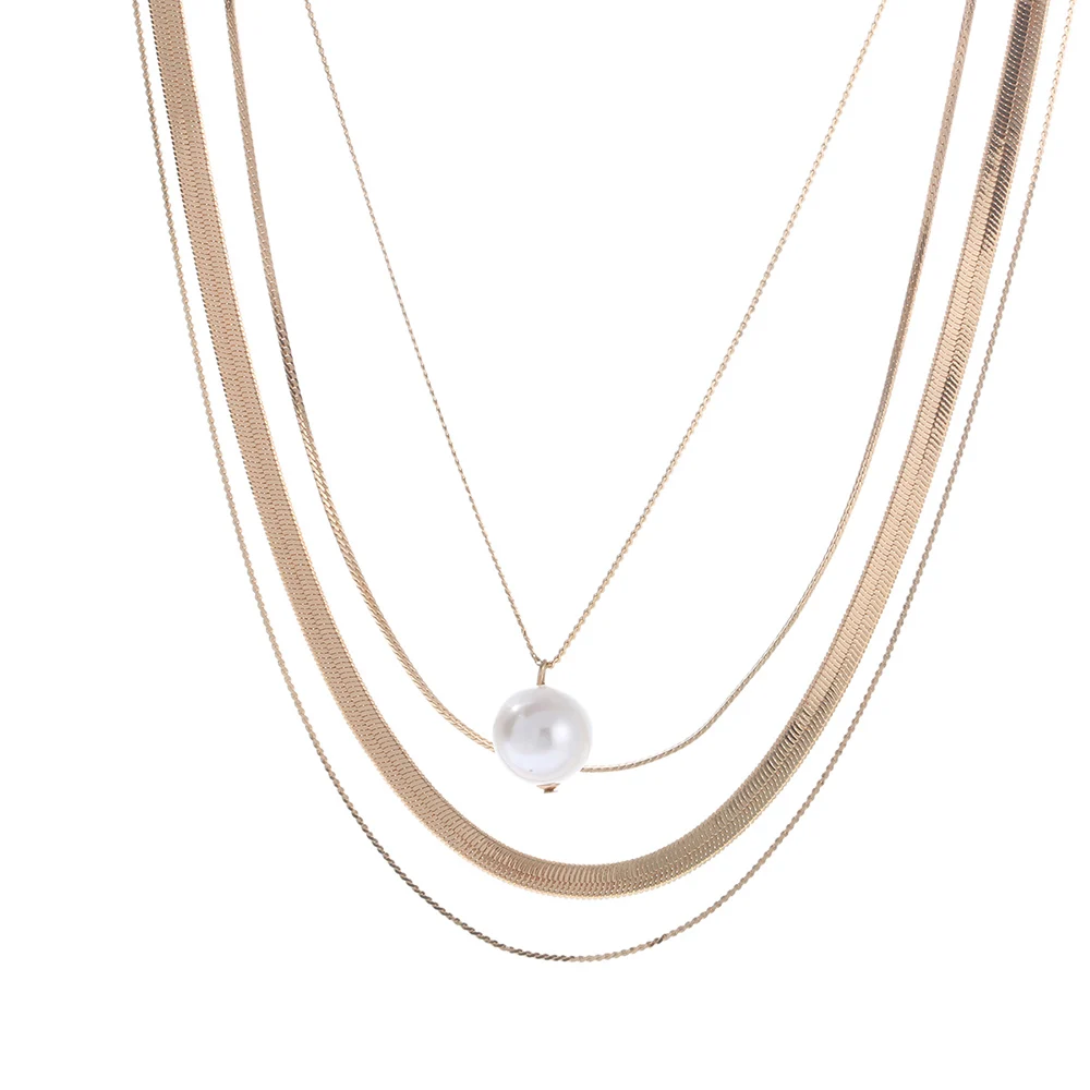 

Pearl Long Necklace for Women Bohemia Jewelry Gold Color Multi-Layer Vintage Sweater Chain Pendant Necklace 2020 New Party Gifts