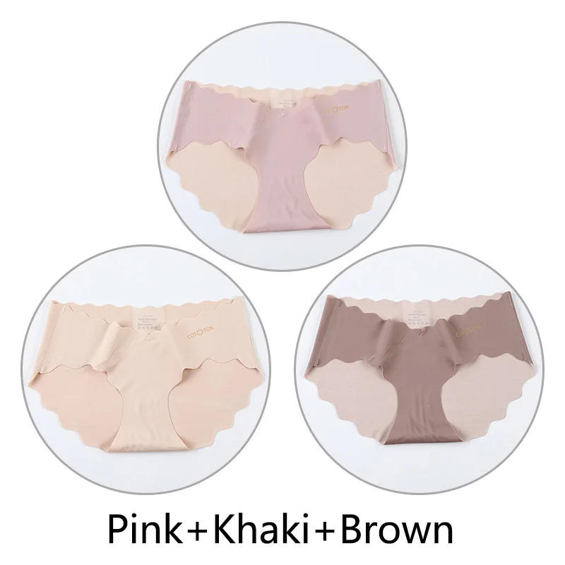 Pink Khaki Brown 3 шт. женские бесшовные трусики для беременных Модальные трусы двухслойные ультратонкое нижнее белье v-образная поддержка живота Белье для беременных - Цвет: Pink Khaki Brown