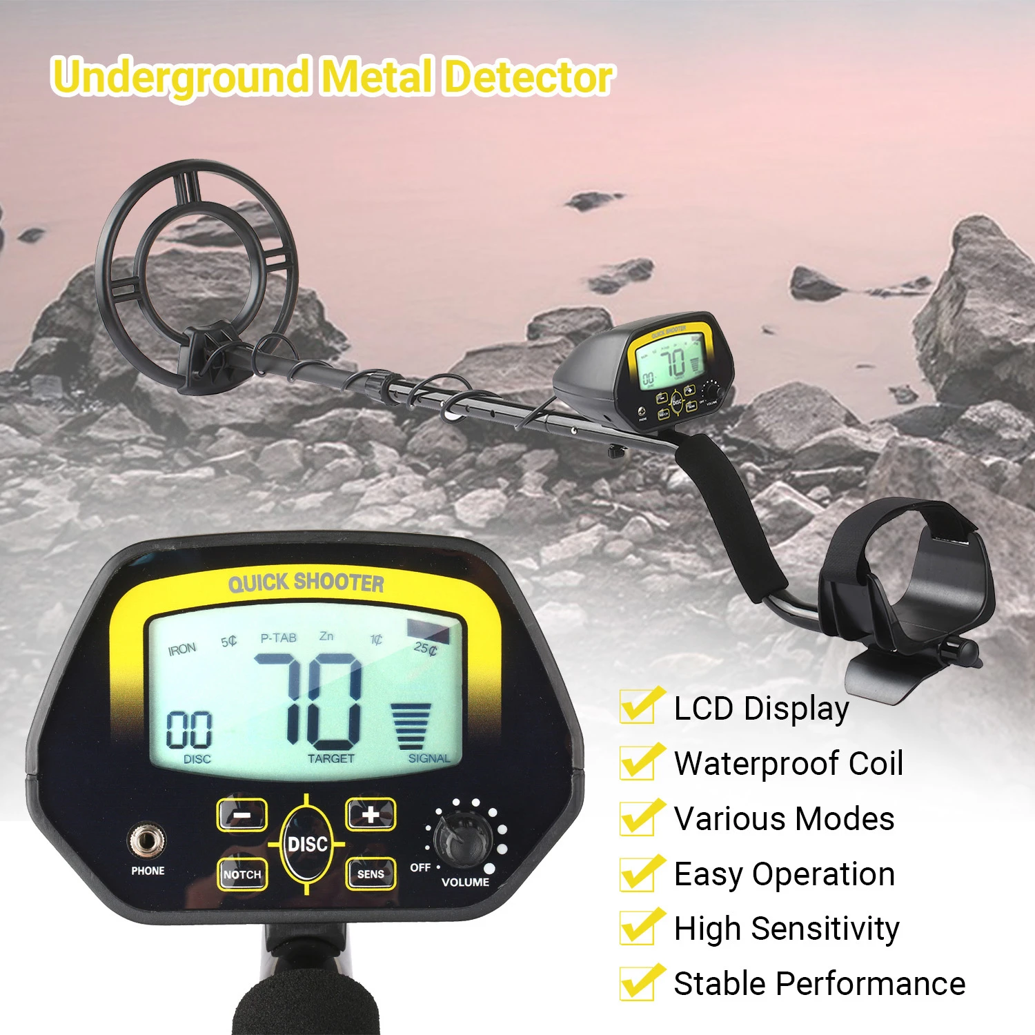 Gc1032 Outdoor Metal Finder Underground Metal Detector Handheld Gold