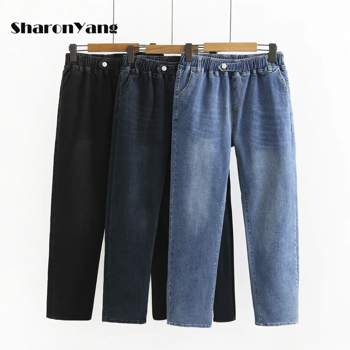 

Autumn New Baggy Jeans Woman Harem Jeans For Women Elastic High Waist Denim Pants Mom Jeans Femme Loose Vaqueros Mujer