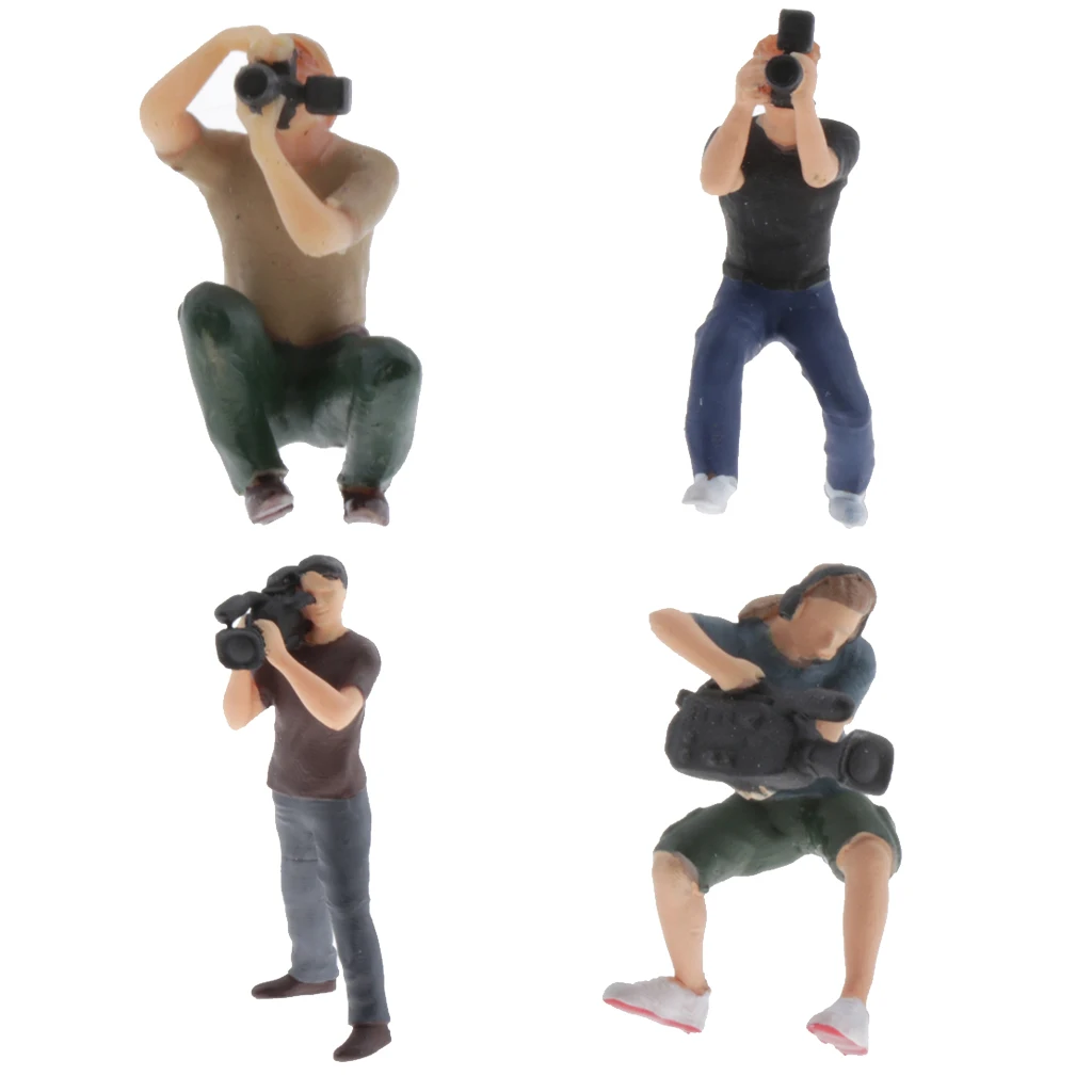 1:64 Miniature Scene People Model Realistic Photographer Figurine Scenario Character for  Diorama
