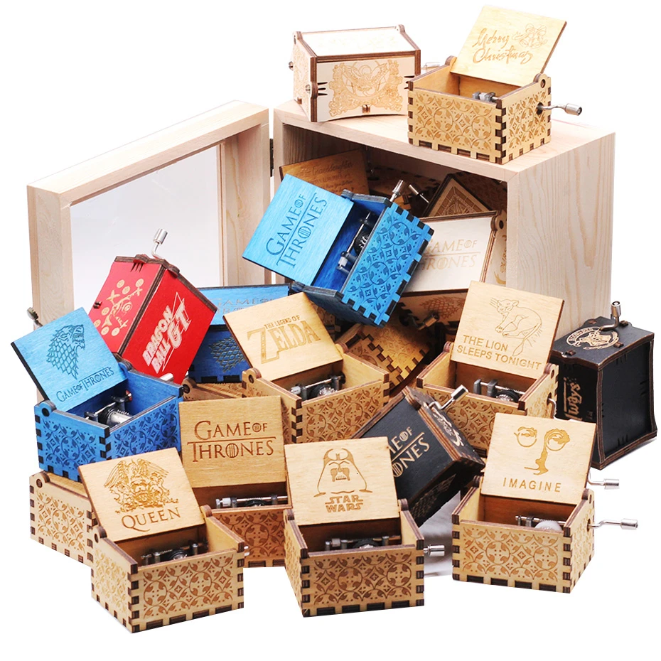 

Wholesale Wooden Music Box All Styles Hand Cranked Star Wars Game Of Thrones More Musical Themes For Birthday Christmas Gift