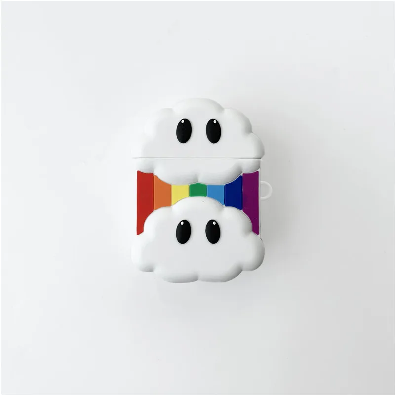 3D милые звезды облака радужные пентаграммы корпусы гарнитурные для Apple Airpods 1/2 силиконовый защитный чехол для наушников Аксессуары - Цвет: Cloud Iridescence
