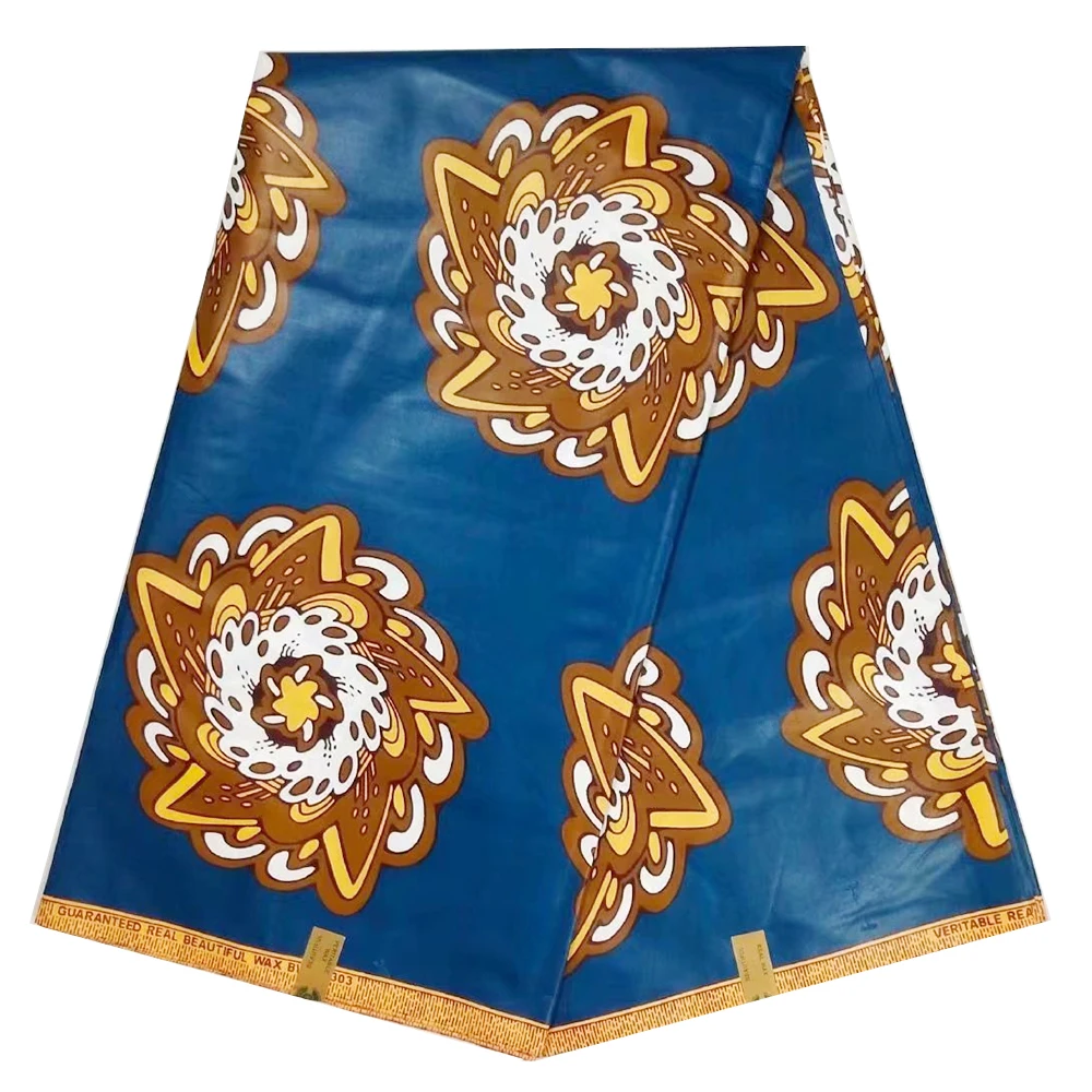 

2019 Nigerian New Java Wax ,100% Cotton Wax Prints African Beautiful Fabric Ankara Wax Fabric Luxurious Design For Women Sewing
