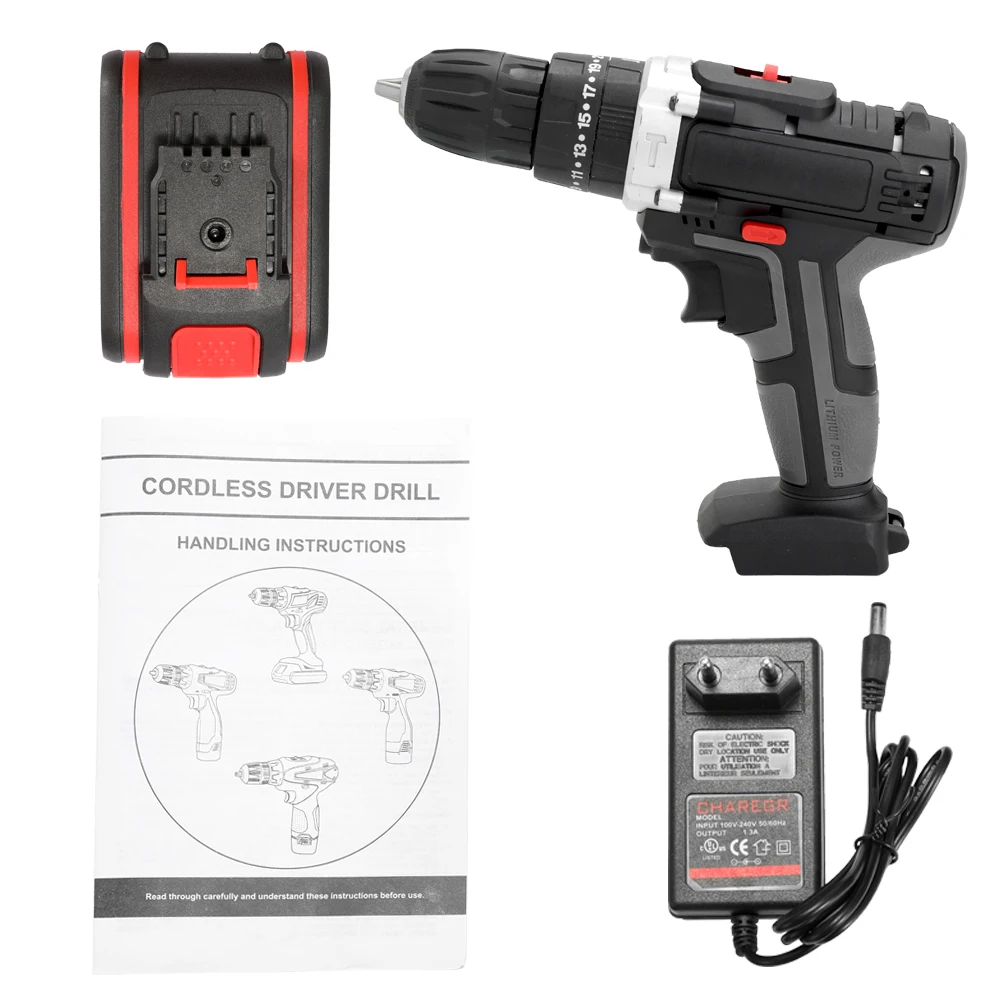 Multifunctional 36V Cordless Electric Screwdriver Wireless Drill Diy Power Tools Rotary Tool Impact Drill Machine Rechargeable