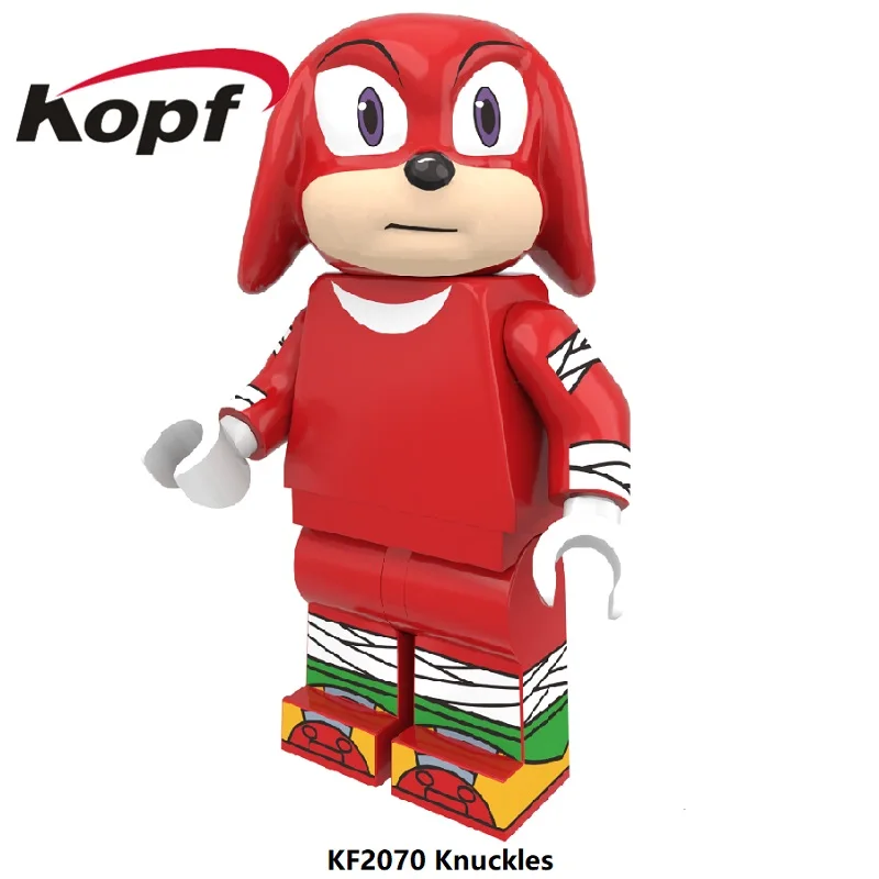 KF2070 20Pcs No Box 20 шт. строительные блоки Супер Герои Супер Металл Соник костяшки Серебро Ежик Фигурки игрушки для детей KF8043 - Цвет: KF2070 20Pcs No Box