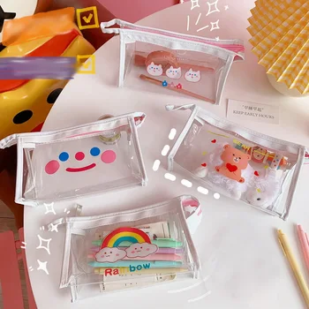 

Transparent Cosmetic Cute Bags Storage Pouch Makeup Organizer Approved Clear Case Toiletry Bag PVC Zipper Trave