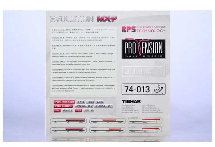 TIBHAR EVOLUTION ELP MXP FXP Настольный теннис(PingPong) резиновая губка для пинг-понга