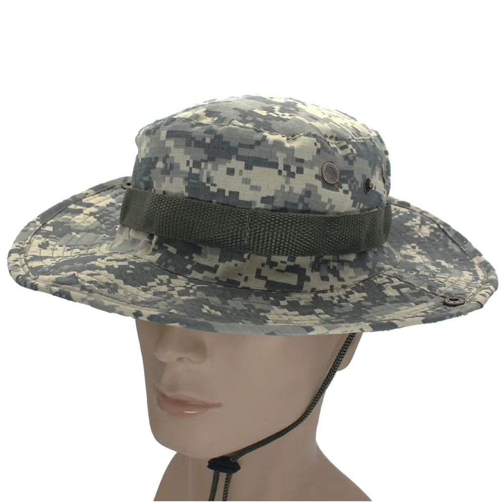 Outdoor Sports Bonnie Hat Breathable Hunting Fishing Wide Brim Cap Sunshade Climbing Camping Hat Foldable Army Tactical Cap