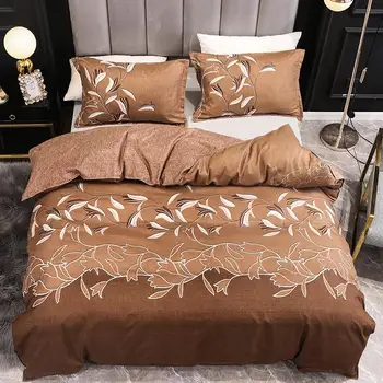 

20 Printed Bedding Sets Comforter Quilt Cover Duvet Set Twin King Queen Double Single Size Bed Linens Brown Home Textile