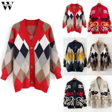 Womail, повседневный вязаный свитер, Зимняя мода, sueter mujer invierno, женский, свободный, однобортный, femme nouveaute jersey mujer top