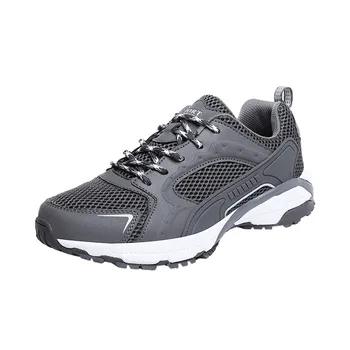 

Vogue Men Summer Breathable Mesh Outdoor Hiking Shoes Non-Slip Lace-Up Sneakers Sewing Fashion Sport Running Shoe Pop June 11