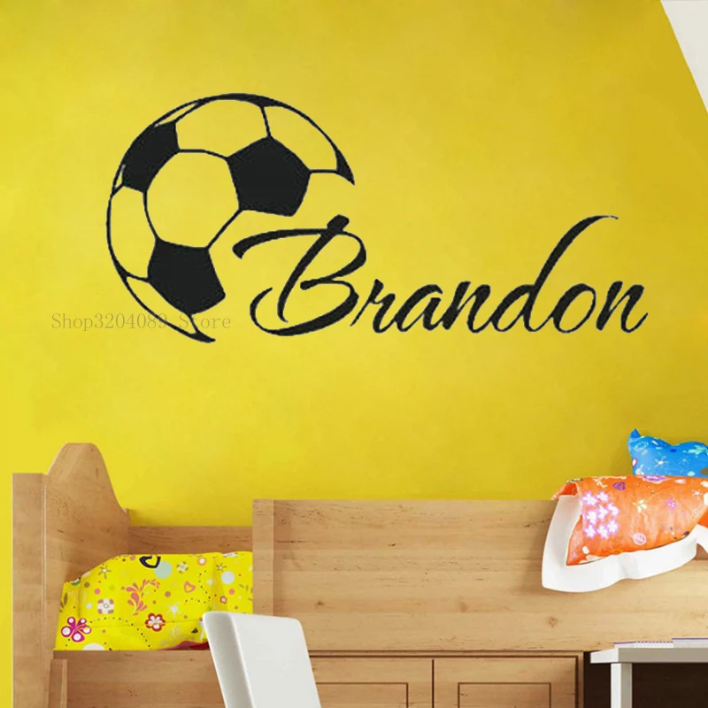 Football Custom Name Wall Stickers Vinyl For Boys Room Personality Name
