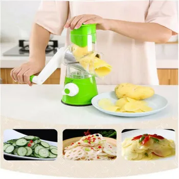 

Rotary Vegetable Cheese Cutter Slicer Shredder Grinder with 3 Interchanging Stainless Steel Drums Washable