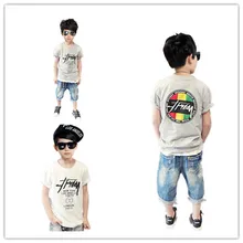 Летняя одежда для мальчиков новая стильная детская футболка с короткими рукавами в Корейском стиле футболка с короткими рукавами для больших мальчиков Детский топ