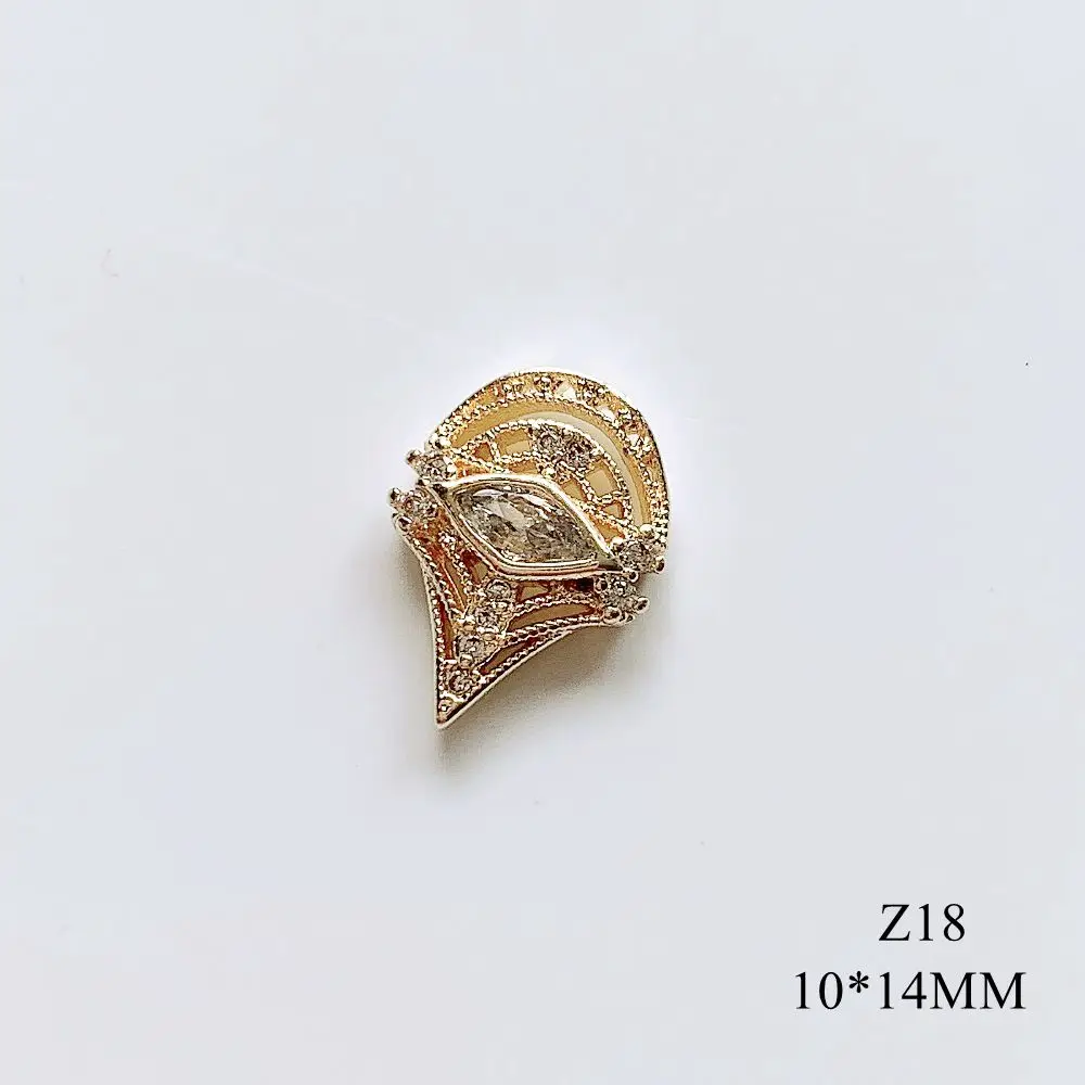 2 шт. высококачественные роскошные золотые наклейки для ногтей-покрытые металлические 3D Подвески с цирконом камень пчела бабочка украшения Z17-32
