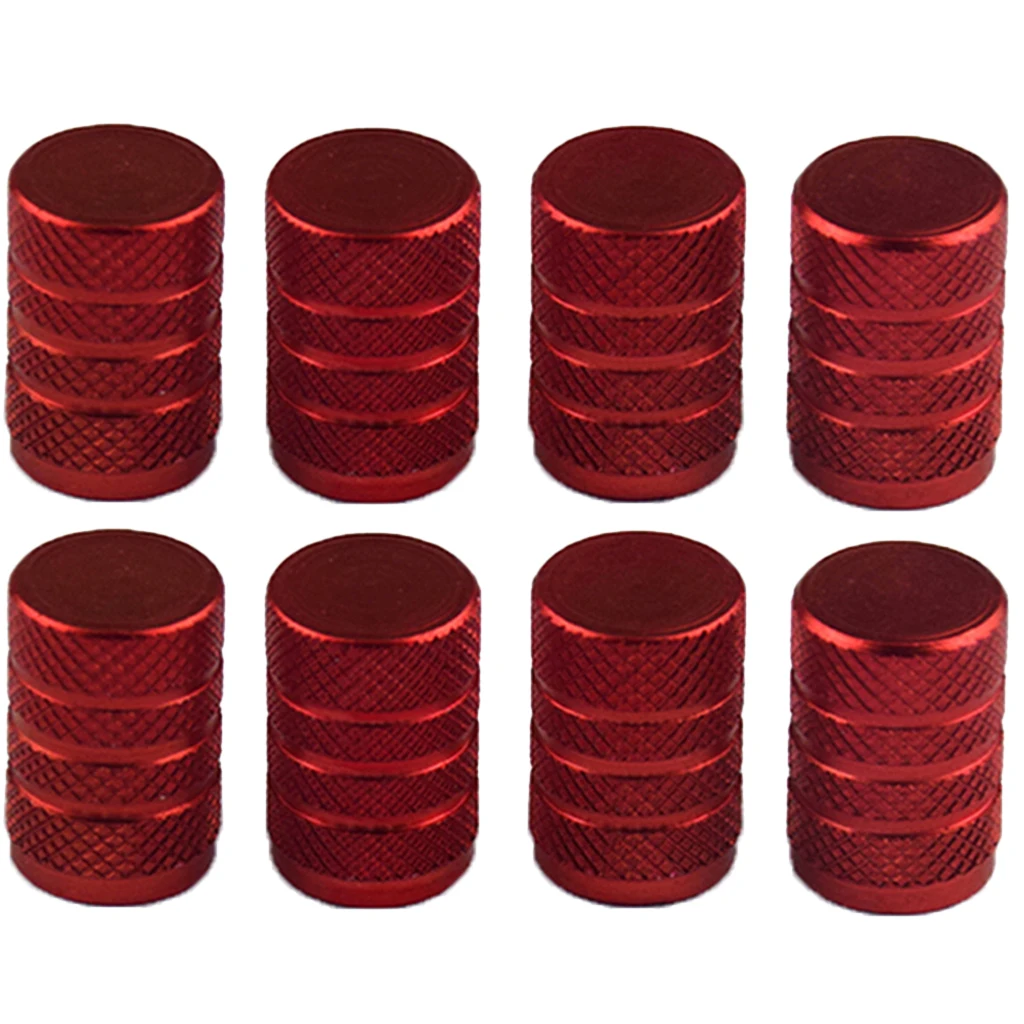8Pieces Professional Tire Trunk Valve Caps Car Tire Wheel Hub Air Valve Cap, Red