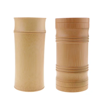 

Round Shape Tea Storage Box Portable Handmade Natural Bamboo Tea Jar Storage Holder Container Traveling Canister
