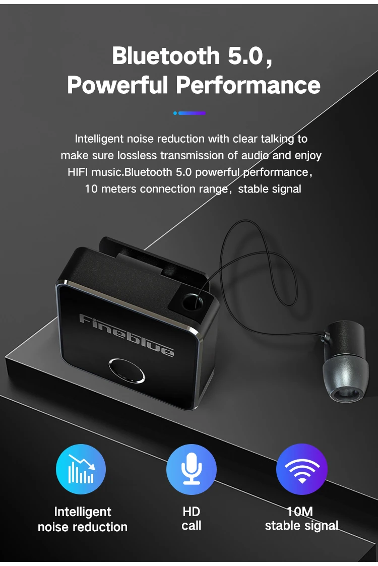 Fineblue F1 беспроводной Bluetooth V5.0 наушники клип на бизнес наушники-вкладыши шумоподавление сенсорное управление вибрационные наушники