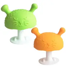 Anneau de dentition en Silicone pour bébé, jouet pour garçon et fille, gomme douloureuse, sans BPA, champignon, 1 pièce 