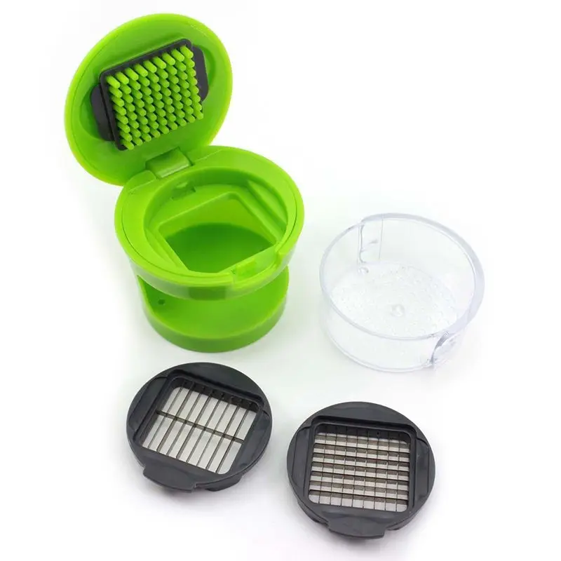 AFBC Practical Home Kitchen Tool Kit Garlic Press Chopper Slicer Hand Presser Garlic Grinder(Color: Green