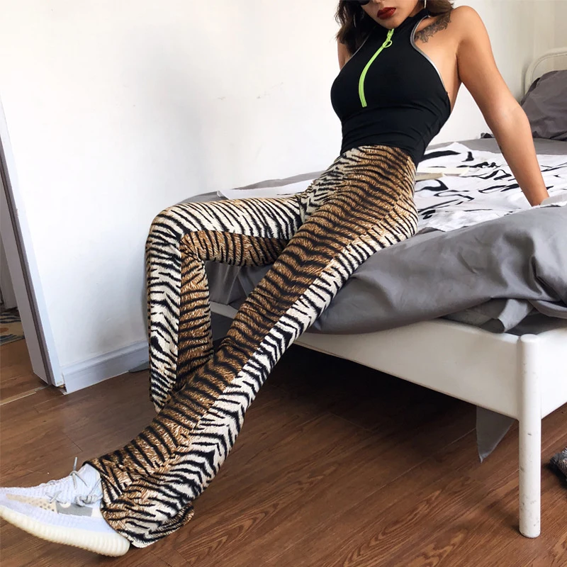 New Female Singer Tiger Pattern Wide 