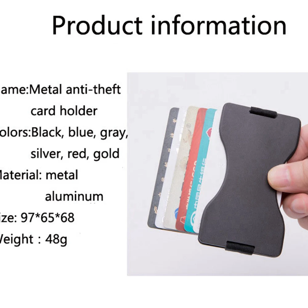1 шт. алюминиевый Анти Rfid кредитный держатель для карт Блокировка считыватель
