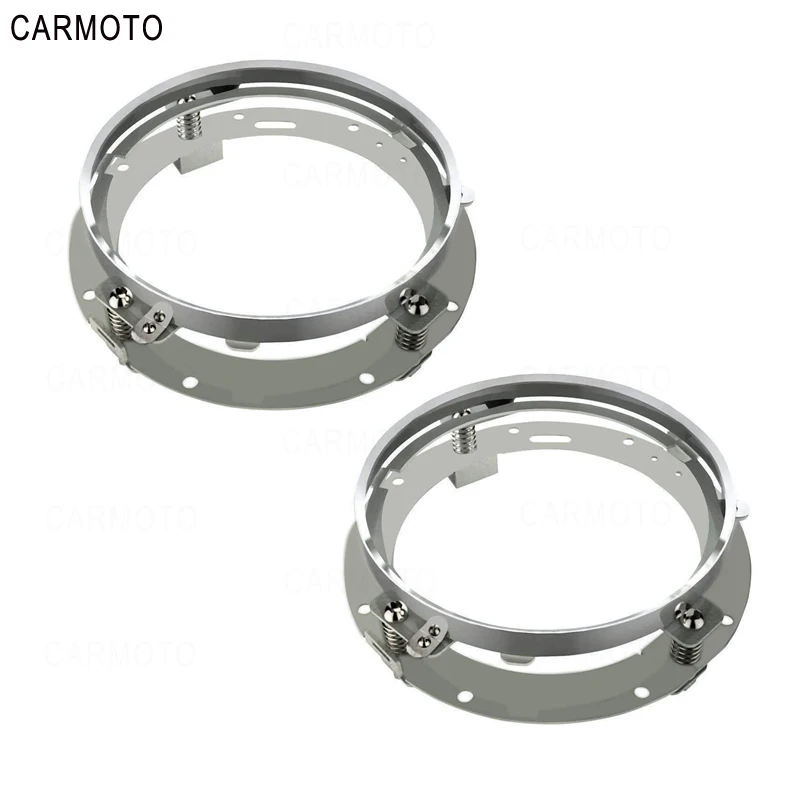 2pcs silver 7 дюймов круглый светодиодный аксессуары для фар Монтажный кронштейн кольцо для Jeep Wrangler JK Hummer Suzuki Toyota для мотоцикла Honda - Цвет: 2pcs silver