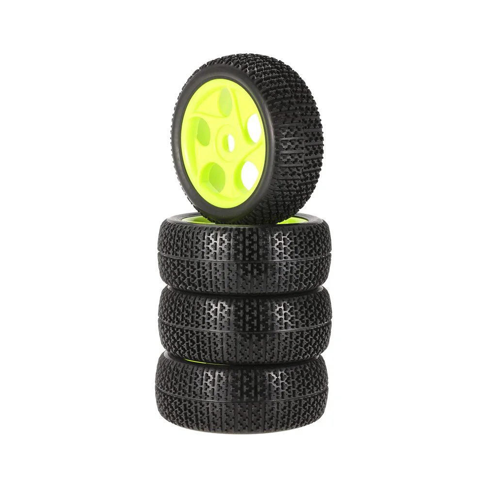

4pcs 112mm Rubber Tires 17mm Hub Hex Wheel Rim for 1/8 RC Crawler Buggy Off-Road Car Truck