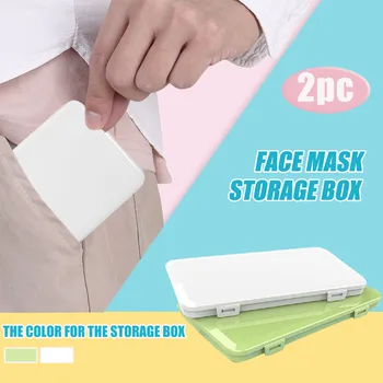 

2pcs Disposable Mask Storage Box Dust Proof Waterproof Medicine Bank Card Id Card Bill Storage Box Portable Mask Storage Box