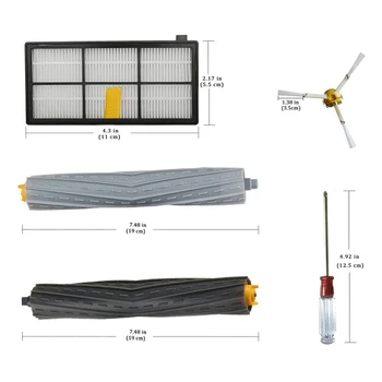 

Filter Replacement Parts for Irobot Roomba 800 900 Series 980 900 890 880 870 860 800 Vacuum Cleaner Part Side Brushes Filters+T