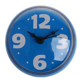 

Waterproof 2.75'' Bathroom Bath Shower Clock Watch Clear Suction Home Wall Decor blue