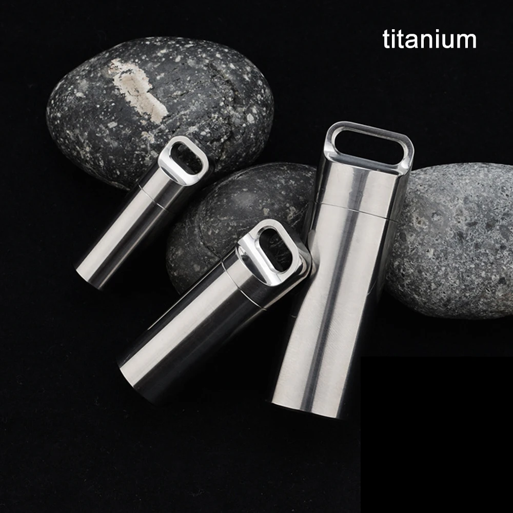 

Titanium Waterproof Eco-Friendly Pill Box Outdoor Emergency Drugs Sealed Warehouse Edc Tool Small