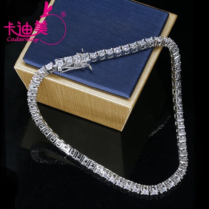

CADERMAY Customized Fashion Jewelry Sterling 925 Silver 3MM 4MM 5MM Ice Out Moissanite Diamond Tennis Bracelet Hip Hop