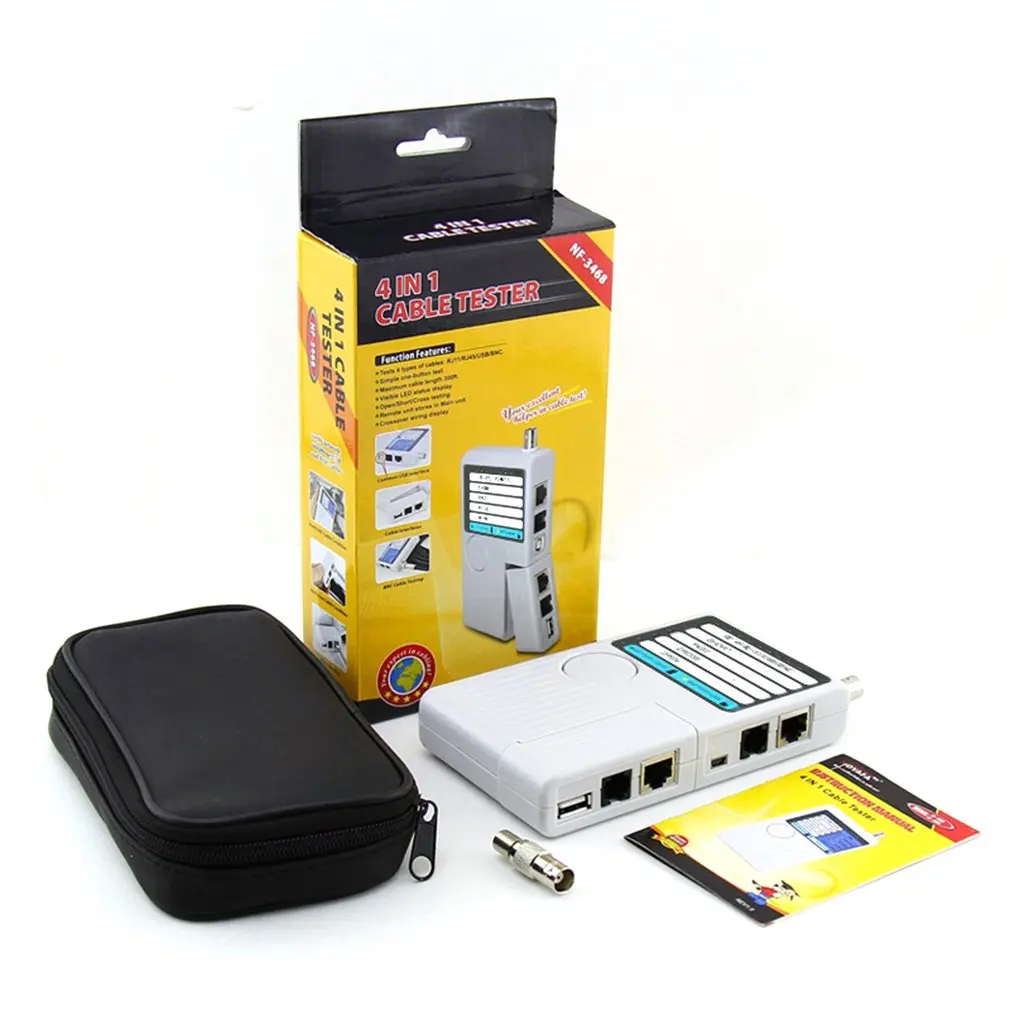 

NF-3368 4 In 1 Multifnctional Network Cable Tester LAN Network Cable Tester RJ11 Wire Tracker Diagnose Tone Tracer