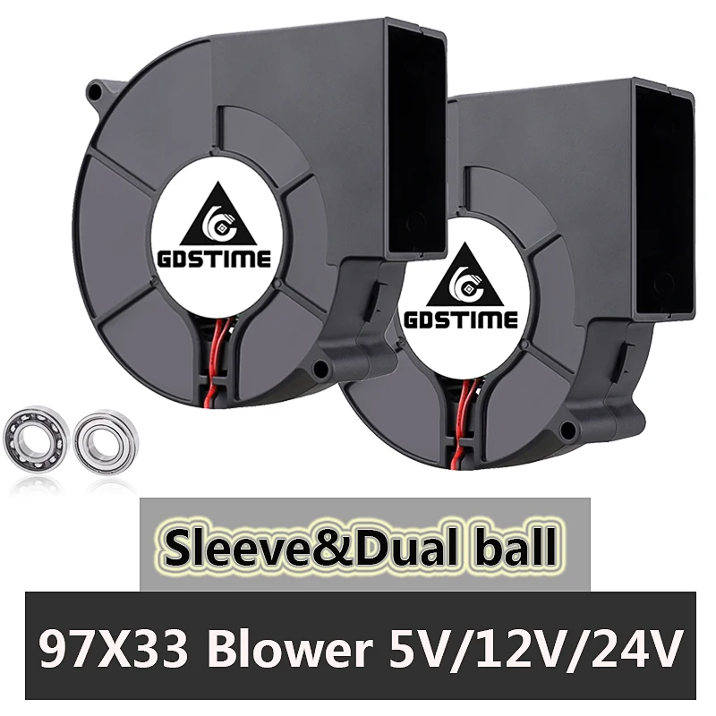 Gdstime DC 9733 12V 24V Вентилятор 97mm 97x33mm BBQ воздуходувка большой поток центробежный