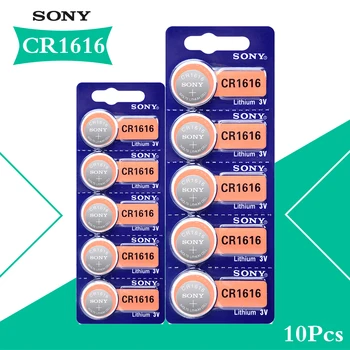 

SONY 100% Original 10PCS/Lot CR1616 3V Button Lithium Battery DL1616 ECR1616 LM1616 For Blood Glucose Meter Cell Coin Batteries