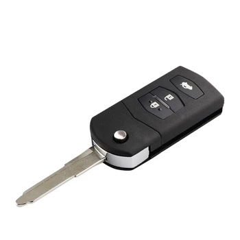 Keyforkess2/3/4 pulsanti portachiavi a distanza Fob Shell Flip pieghevole per Mazda 2 3 5 6 M6 MX5 CX5 CX7 CX9 RX8 con testa chiave lama non tagliata - YIQIXIN 2 3 4 pulsanti portachiavi a distanza Fob Shell Flip pieghevole per Mazda 2