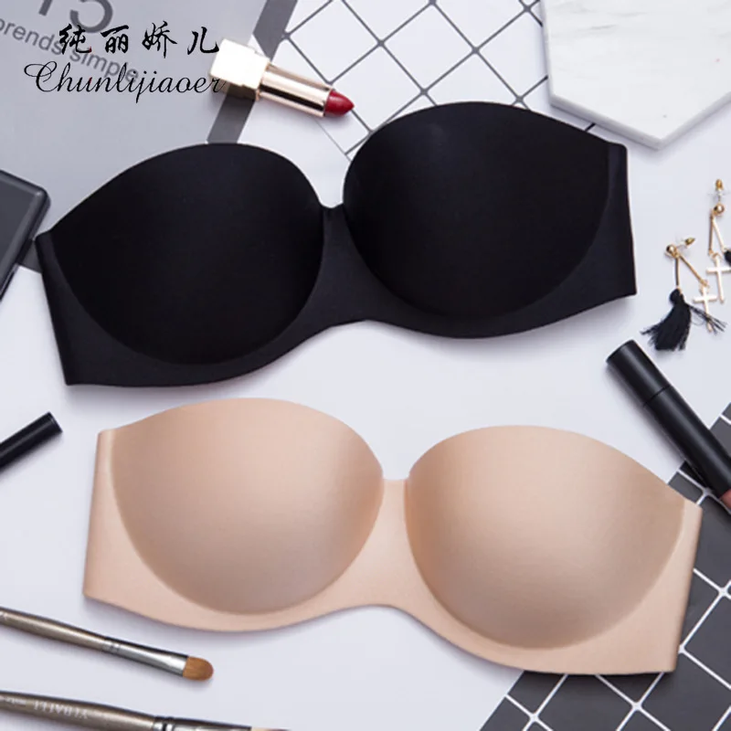 Бюстгальтер невидимка без бретелек женское Бесшовное нижнее белье Привлекательный бюстгальтер с эффектом