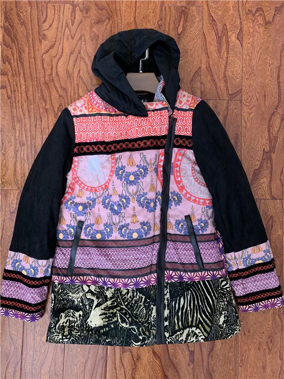 2019 Spanish printed cotton jacket for womenParkas AliExpress