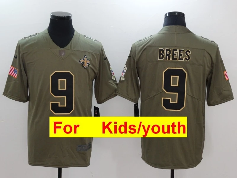 Молодежная игра в Орлеан Элвин Камара Drew Brees Marshon Lattimore Майкл Томас Марк Инграм цветные спортивные футболки - Цвет: Коричневый