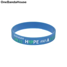 OBH 50 шт. синий Выгравированный Jeremiah 29 11 Hope and A Future силиконовый резиновый браслет