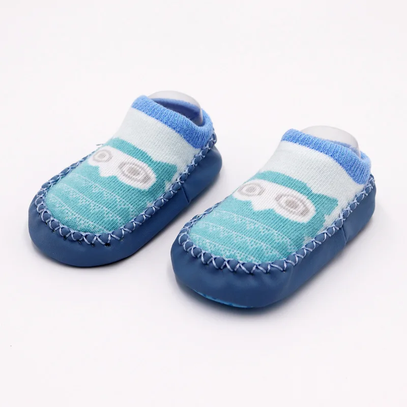 Г. Носки для новорожденных нескользящие носки для малышей носки для маленьких мальчиков с резиновой подошвой, носки для маленьких девочек обувь для маленьких девочек - Цвет: Blue owl