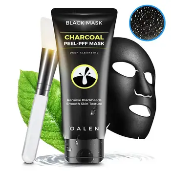 

VIBRANT GLAMOUR 50g Black Charcoal Facial Mask Peel Off Blackhead Acne Remover Treatment Deep Clean with Brush