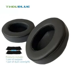 Premium Replacement Memory Foam Ear Pads - Silver Edition (1Black Leather)