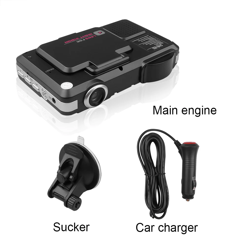 Автомобильный Радарный видеорегистратор, антирадарный детектор, видеорегистратор для вождения, видео камера, детектор потока, видеорегистратор, 9 В~ 24 В, с присоской, автомобильное зарядное устройство
